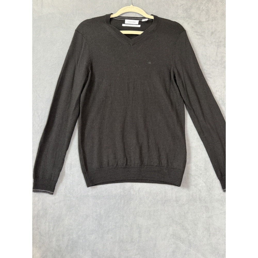 Calvin Klein Men's European Yarn Wool Pullover Sweater Size XS Quiet Luxury